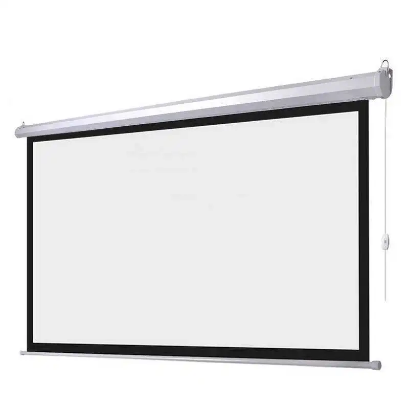 Motorized Projector Screen 100 inch 16:9 HD Diagonal Indoor and Outdoor Electric Move Screen with Remote Control for Family Home