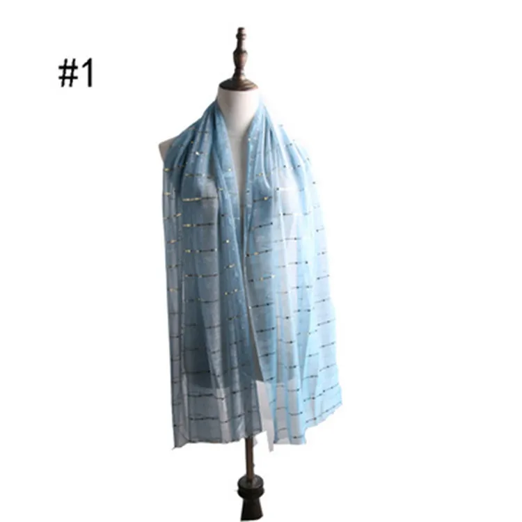 ALI-8  Malaysian Muslim Arab silk paillette hijab scarf