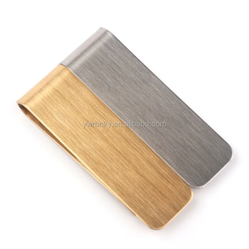 50x15mm Slim Stainless Steel And Brass Money Clips