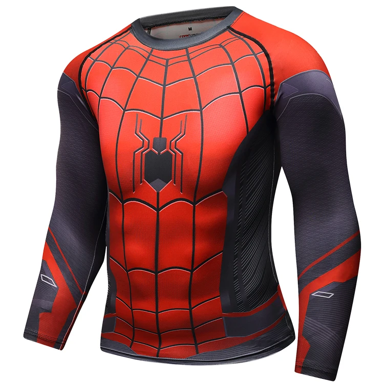 Newest Marvel Superhero Clothing Mens 3d Printed Shirt Spiderman Long Sleeve T-Shirt
