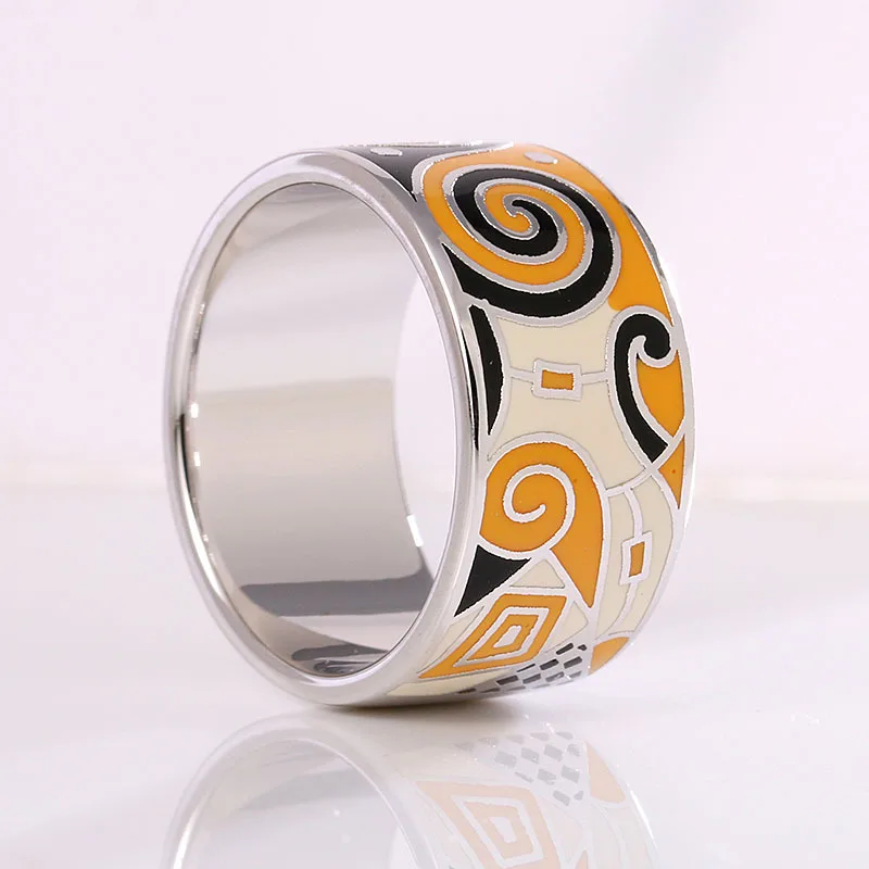 custom gold ring with the enamel silver ring jewelry cloisonne 2018