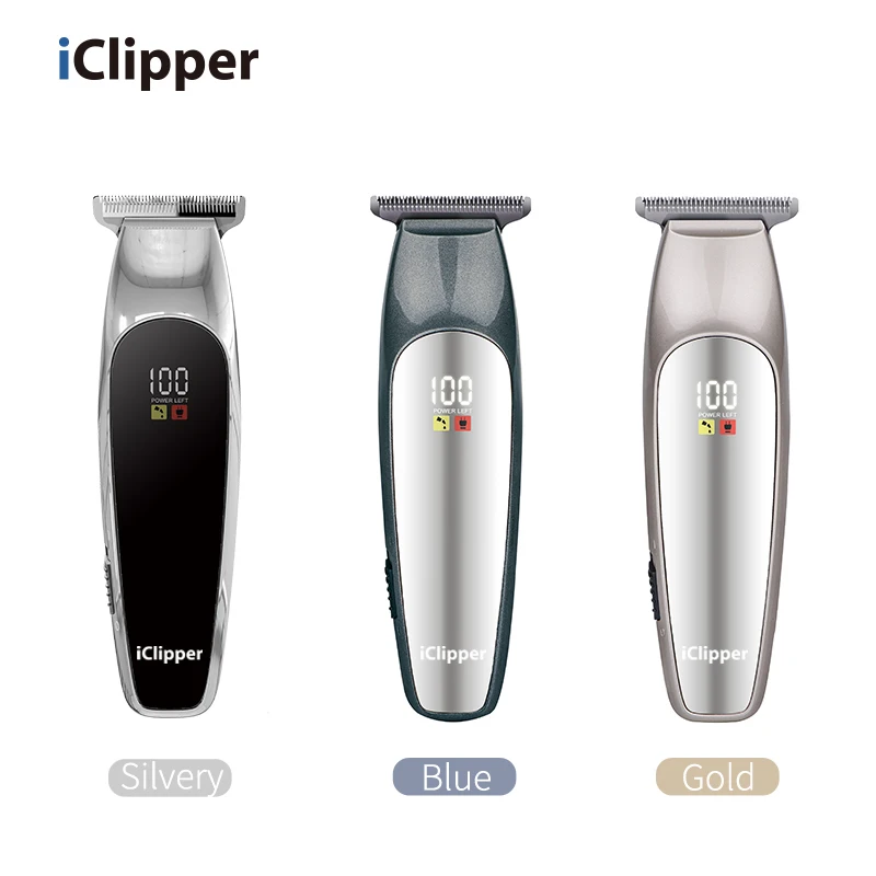 IClipper-M2s Профессиональный парикмахерский Электрический перезаряжаемый беспроводной мини-триммер для волос с ЖК-дисплеем