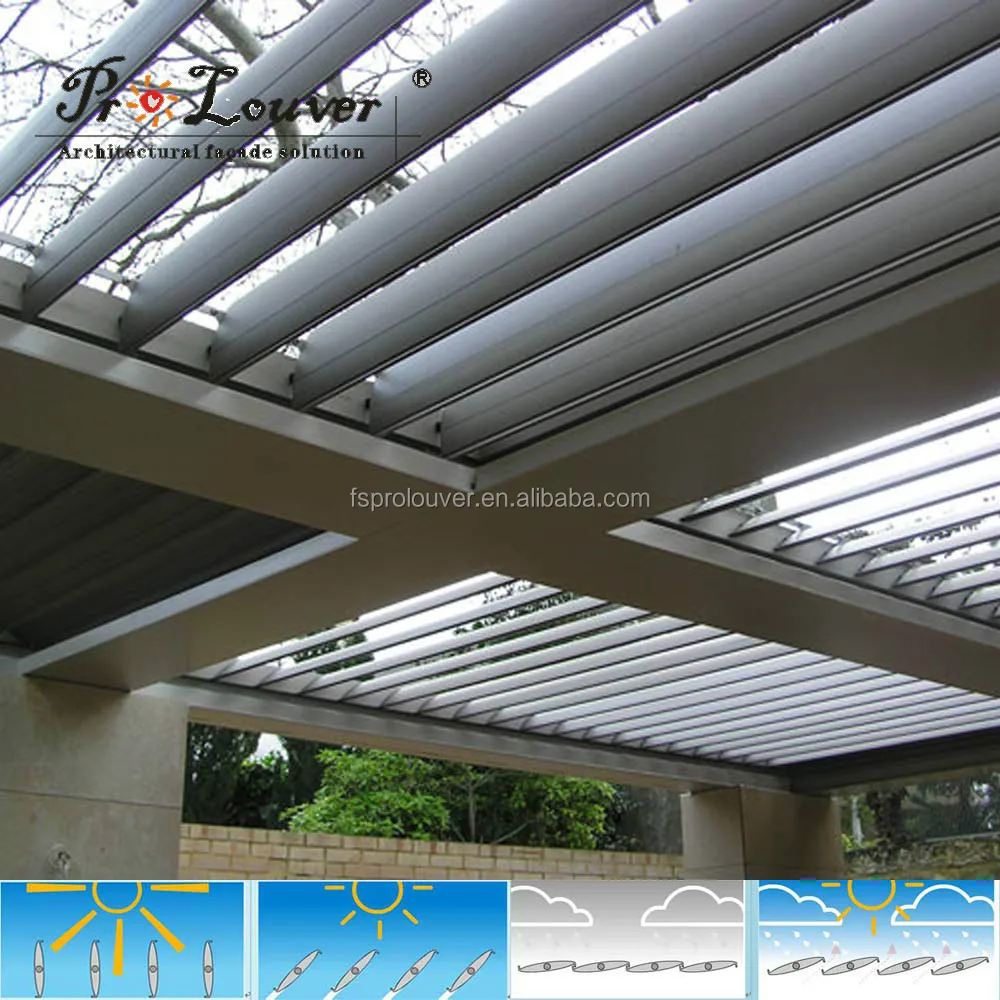 Outdoor Design Aluminum Pergola, Waterproof Pergola Covers, Automatic Roof Pergola Louver