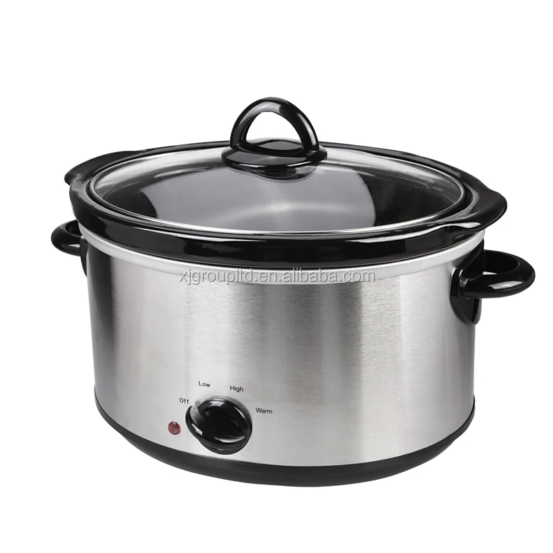 XJ-13218C 3.5L Medium Slow Cooker with Red Indicator Light and Black Injection Molding