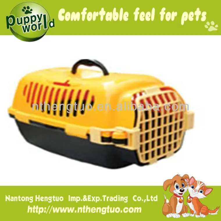 Plastic pet transport cage and travel cage