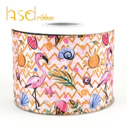 HSDRibbon Custom Printed Summer style Pattern heat transfer printed grosgrain ribbon animal ribbon