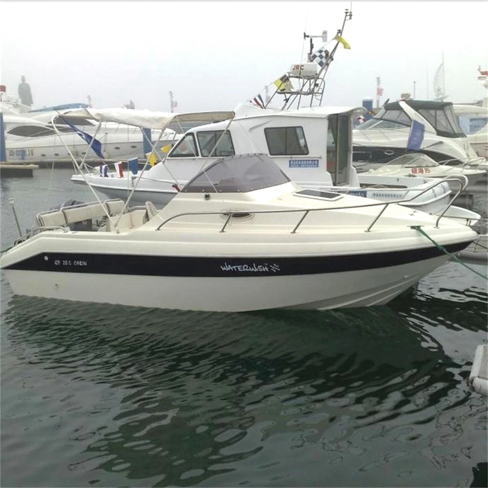 waterwish QD 20.5 cabin boat fiberglass houseboat for sale
