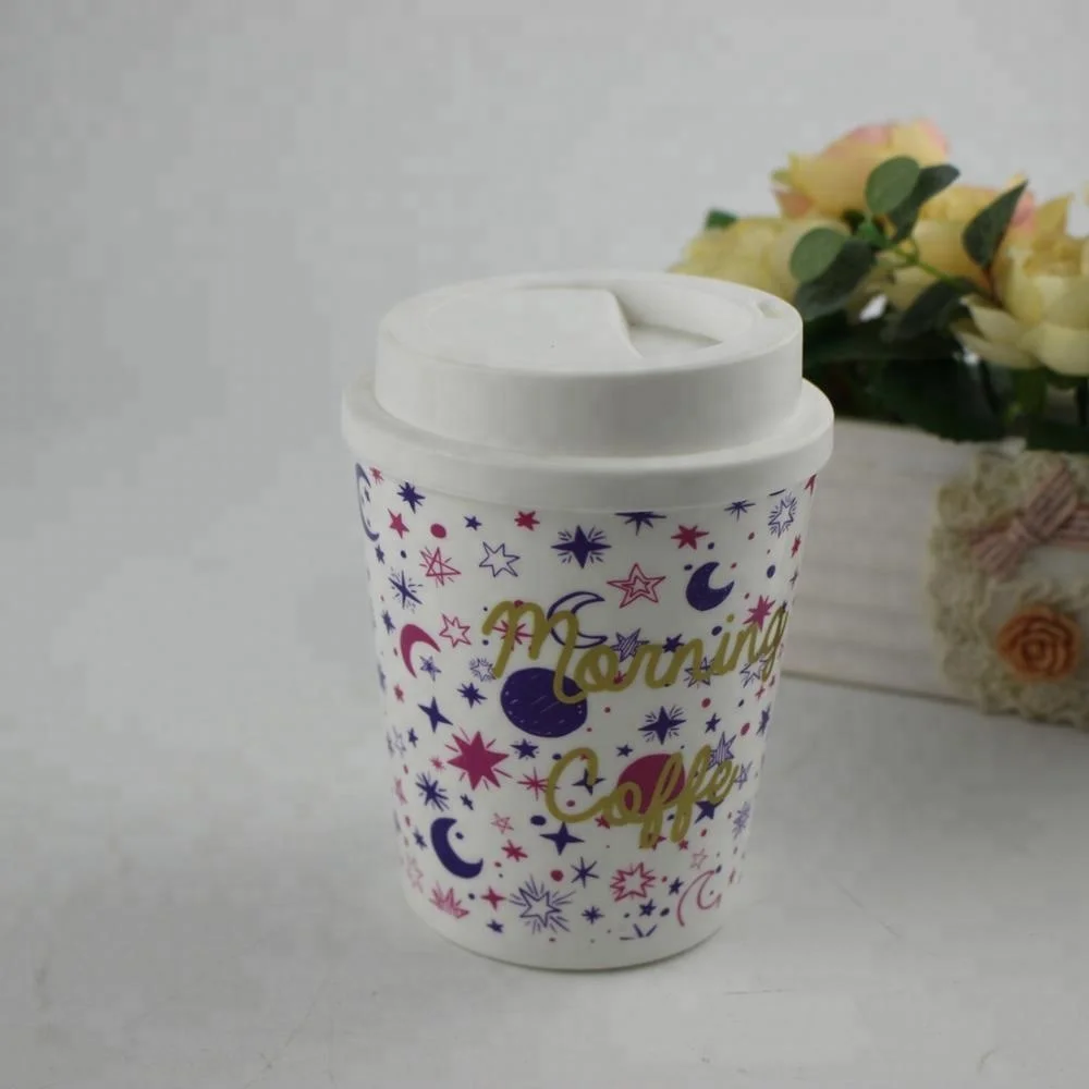 Beauty 8oz plastic coffee mug with Silicone rubber