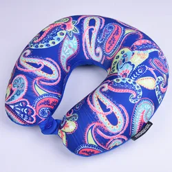 Fashion Pattern U Shape Mircobeads Travel Pillow For Airplane