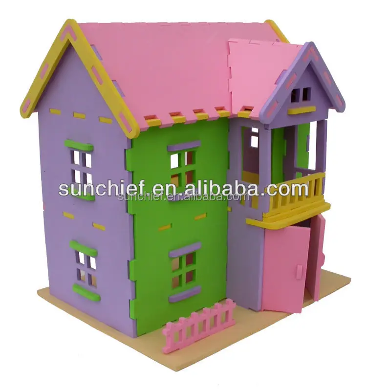
DIY 3D foam doll puzzle house for kids 