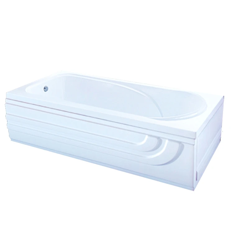 Cheaper price flexible acrylic double apron 2 skirt  acrylic bathtub(408B)
