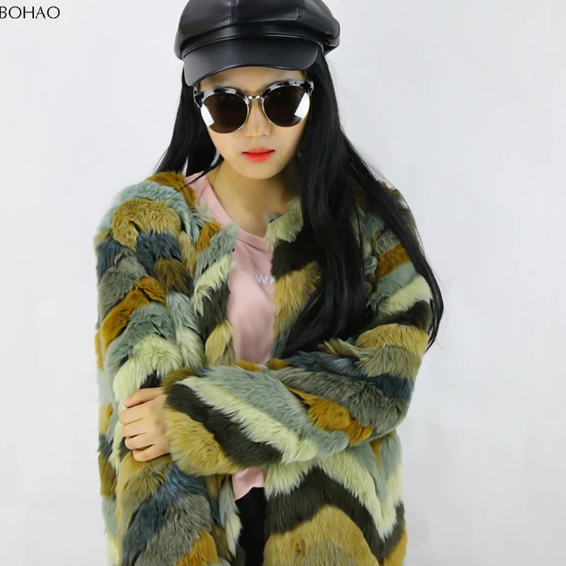 
Best Quality Competitive Price Colored Chinchilla Faux Rabbit Fur Coat 