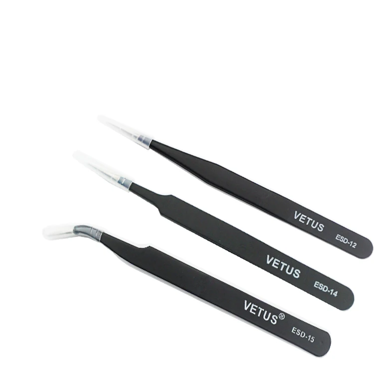 false eyelash tweezers makeup tools VETUS Tungsten Steel custom  private label eyelash extension tweezers