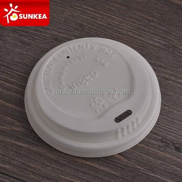 Biodegradable eco friendly PLA CPLA plastic coffee cup lid