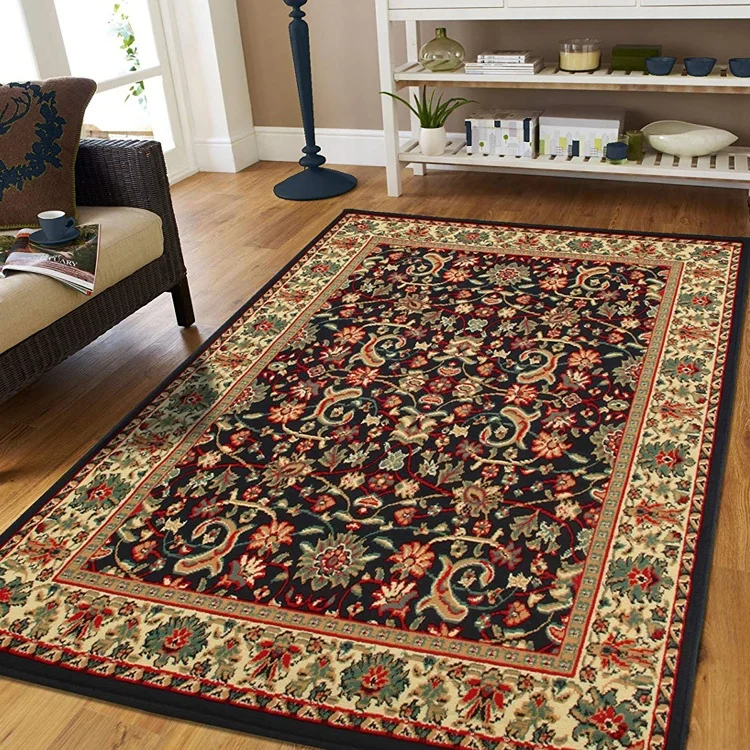 Luxury 5x8 Cream Blue Brown Black Area Rugs Modern Rug For Living Room