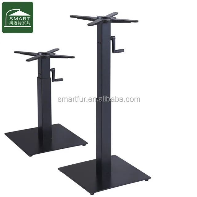 Metal Wrought Iron Coffee Table Base with Hand Crank Adjustable Height System