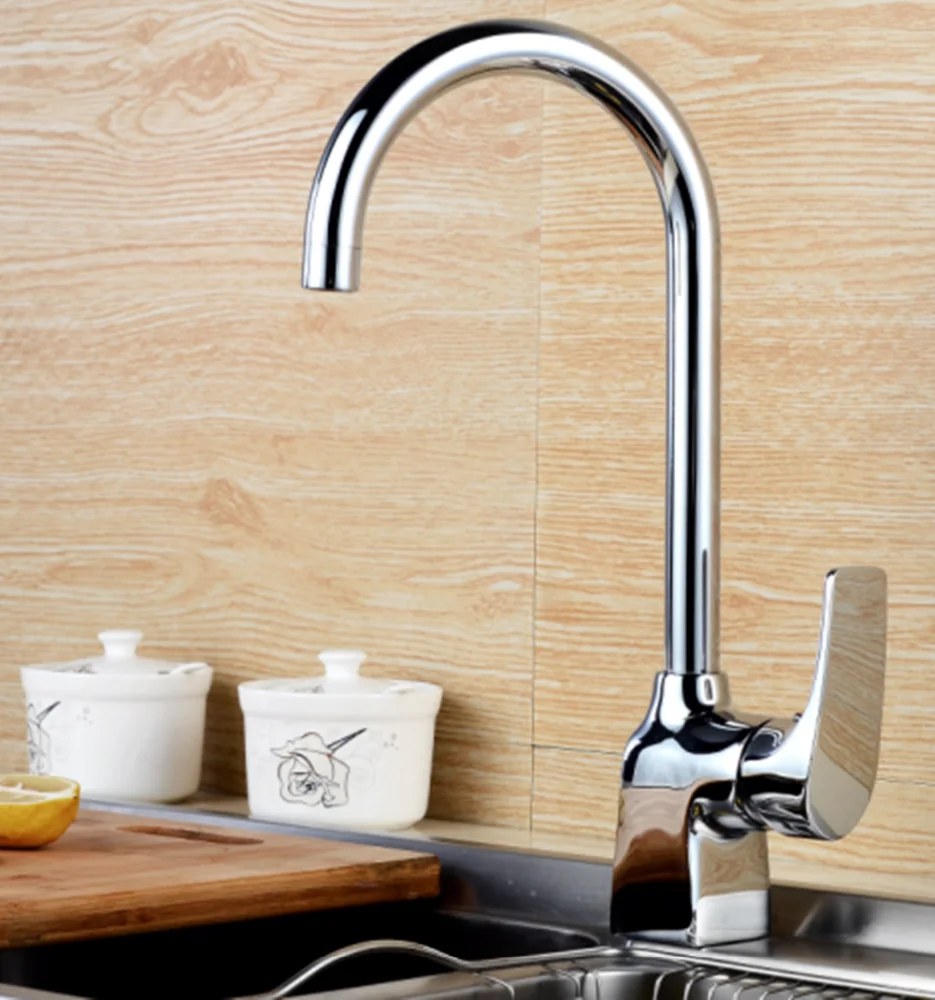 SKL-33319 Sanitary ware hot cold long tube brass kitchen faucet