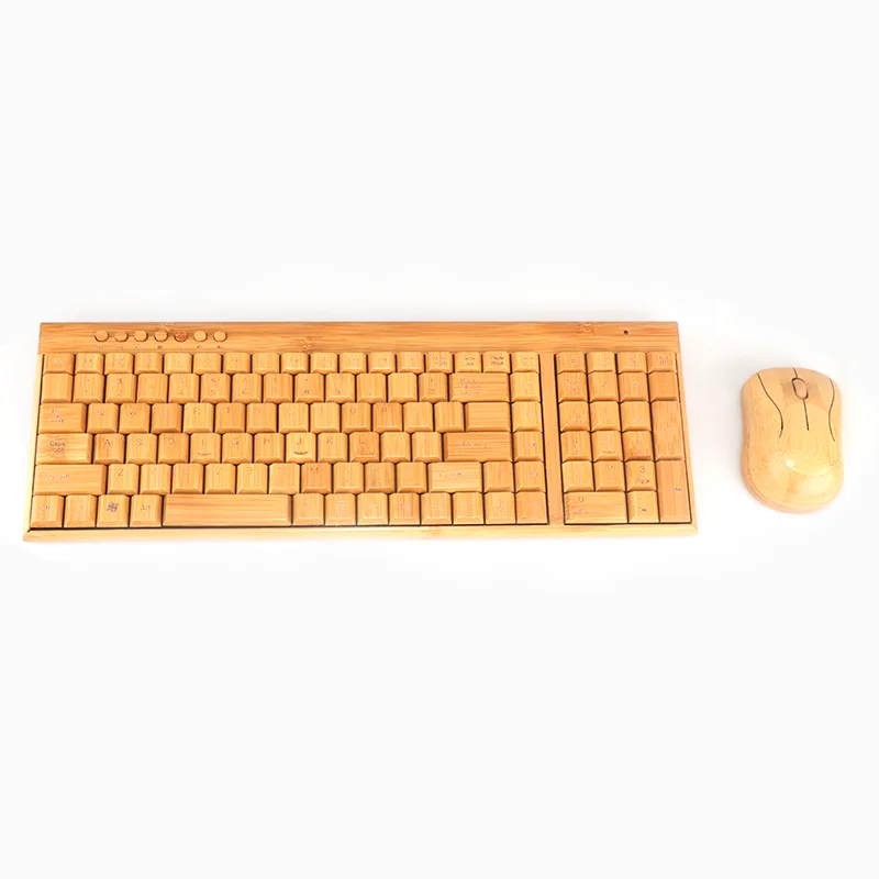 Wholesale hand make eco friendly custom wireless usb bamboo keyboard with mouse