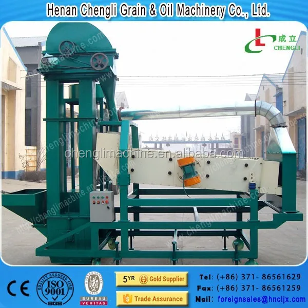 seed cleaner with sieves and gravity table