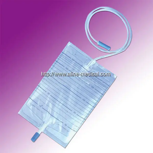 Одноразовый медицинский хирургический дренажный мешок для мочи 2000 мл с натяжным клапаном