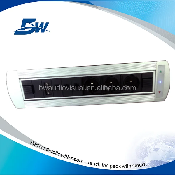 Schuko- socket for table aluminium/Furniture lift system socket