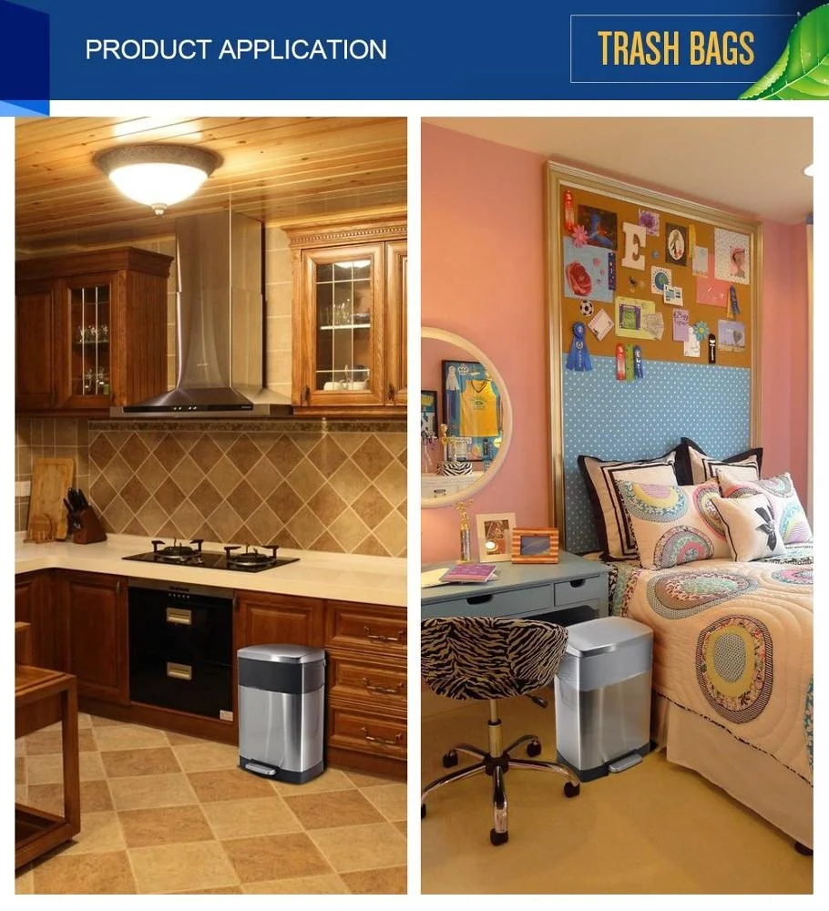 4 Gallon Trash Bags,small garbage bags kitchen trash recycling bags for bathroom office home(black & sliver)