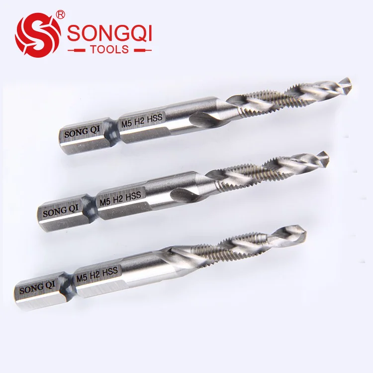 
HSS Screw Combination Drill Tap with Drill Bit and Thread Flute 