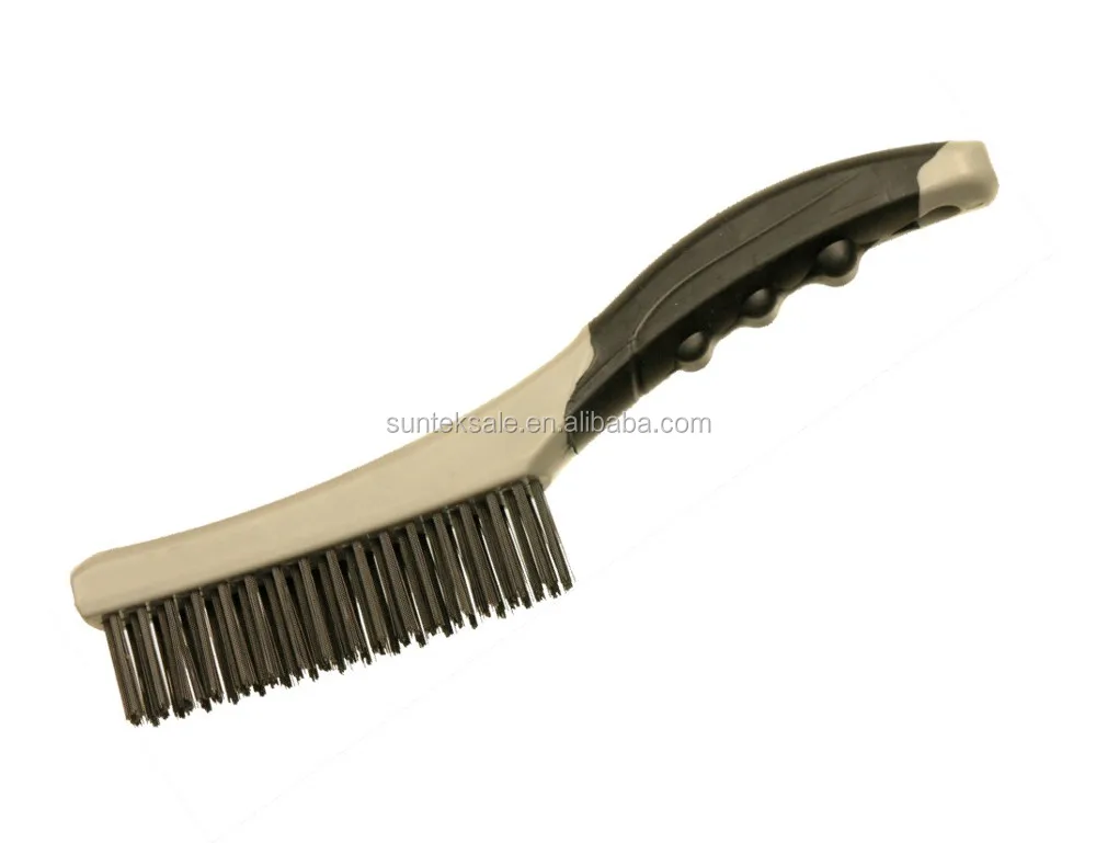 Steel Wire Brush With Soft Grip Handle 4*16