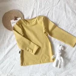 Bulk blank t-shirts Korean style one-collar bottom shirt cotton quality kids t shirt