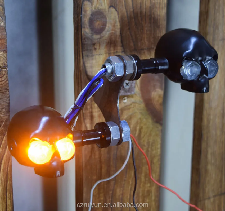
motorcycle skull signals skull light skull indicator fit for harley turn light 