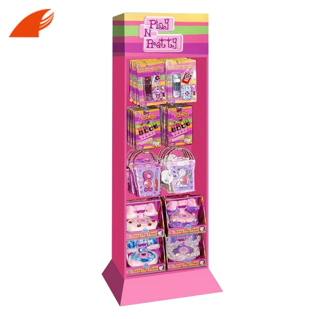 Custom Printing Cardboard Floor Display Rack For Girls Toys/Plush Toys Promotion
