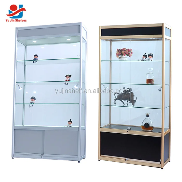 Stylish Boutique Glass Display Racks ,Lockable Red Corner Glass Cabinet
