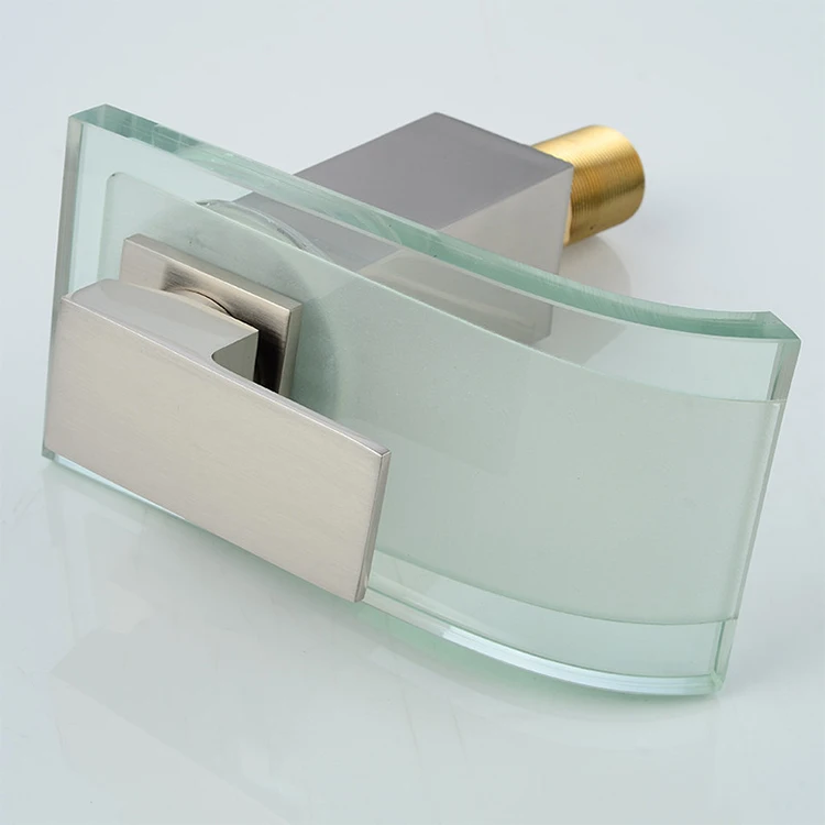 Deck Mounted Lavatory Waterfall Basin Bath Shower LED Faucet Light