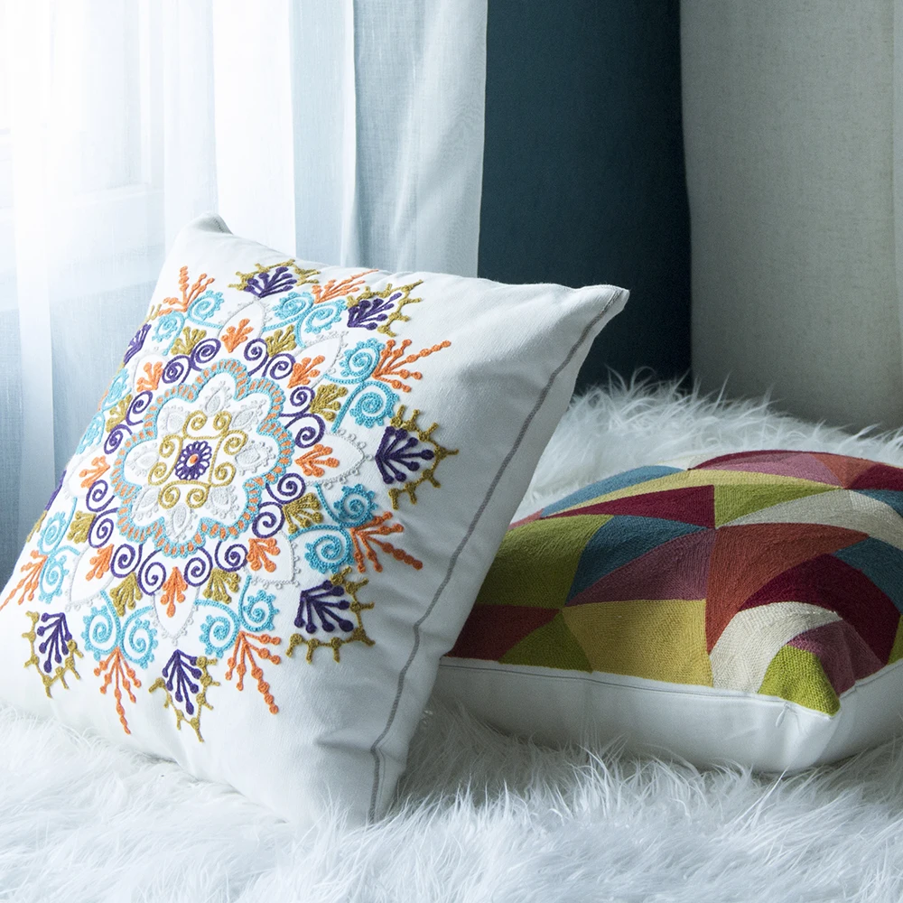 Monad 3d Abstract Anime Painting Craft Embroidery Custom Throw Indian Canvas Adult Body Pillows Covers for Living Room