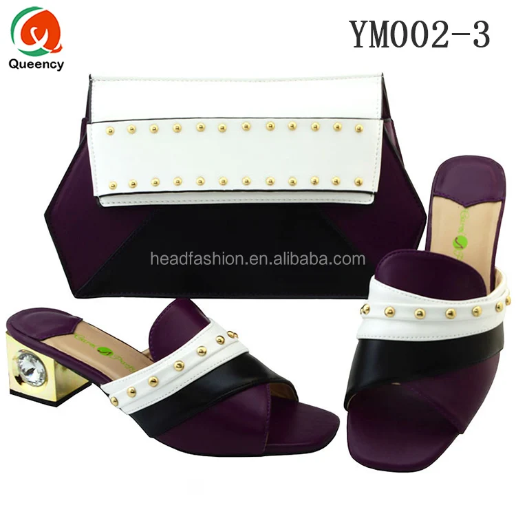 YM002 Queency Fashion Wholesale African Dress Shoes and Matching Bags Yellow