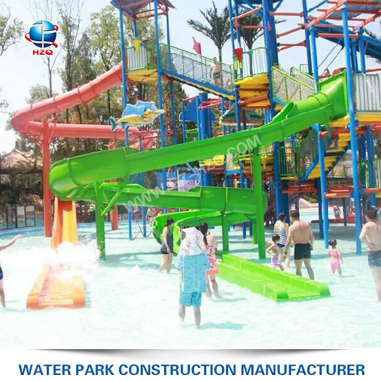 Hot Sale Outdoor Big Splash Dual Water Slides Park Kids Water Park Small Water House For Kids