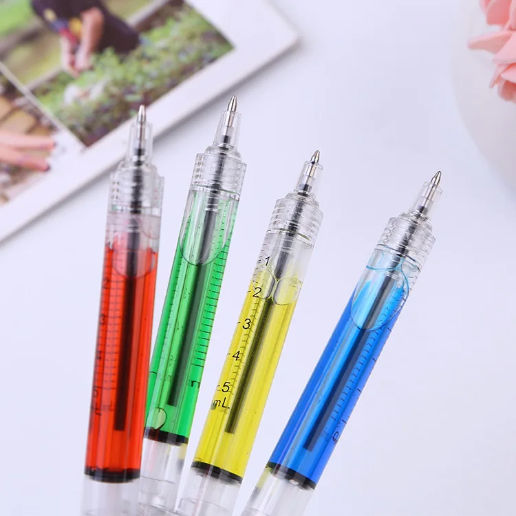 Promotional Hospital Syringe Shape Ball Point Pen Injection Needle Ball Pen