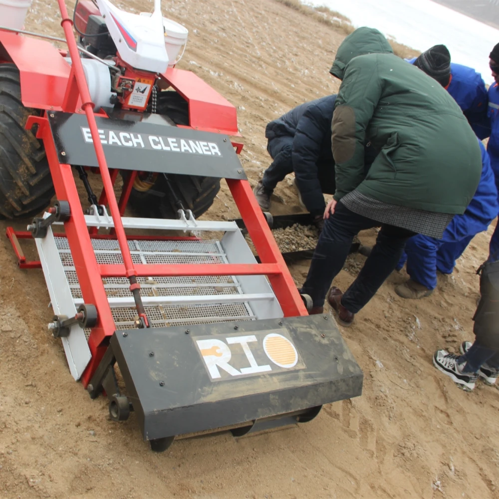 Walk behind beach cleaner machine