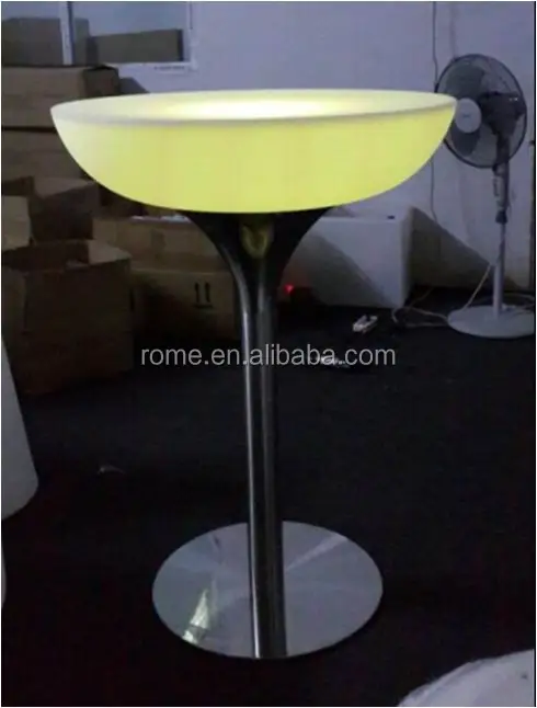 Modern Design Straight Set High bar Cocktail White PE Plastic Led Light bar Table