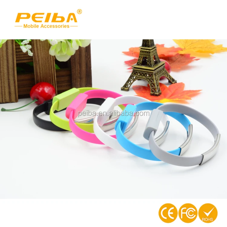 
Custom Logo 2in1 Bracelet Style Cord USB Charging Cable For iPhone 