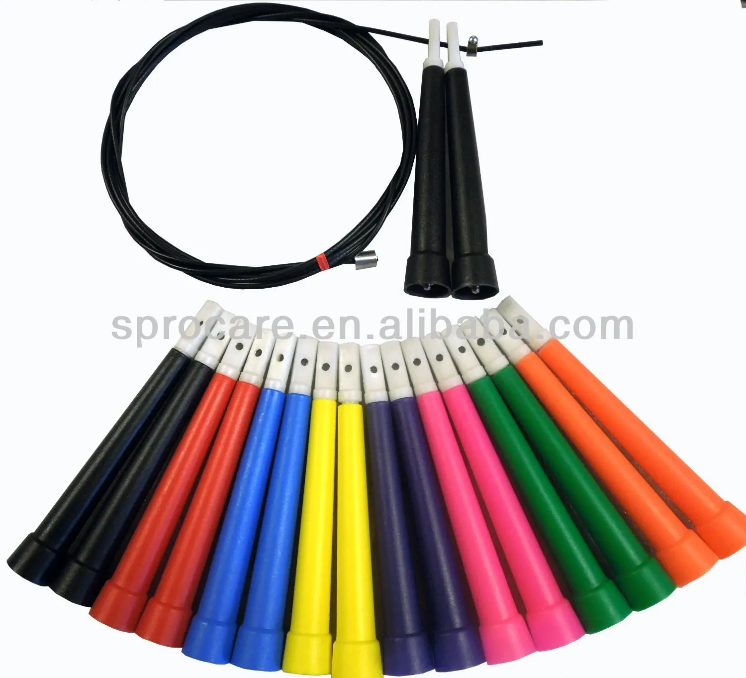 Plastic Speed Jump Rope Adjustable Steel Wire Cable Rope, Anti-tangle Fast Turning Skipping Rope for Cardio, Boxing,Home Workout