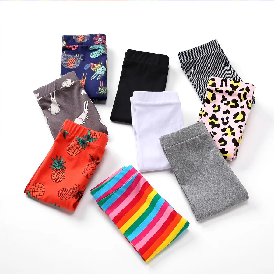 Latest Design Cute Baby Girls Sweet 100% Cotton Kids Girls Printed Kids Leggings