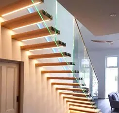 
modern floating staircase,floating glass photo frame 