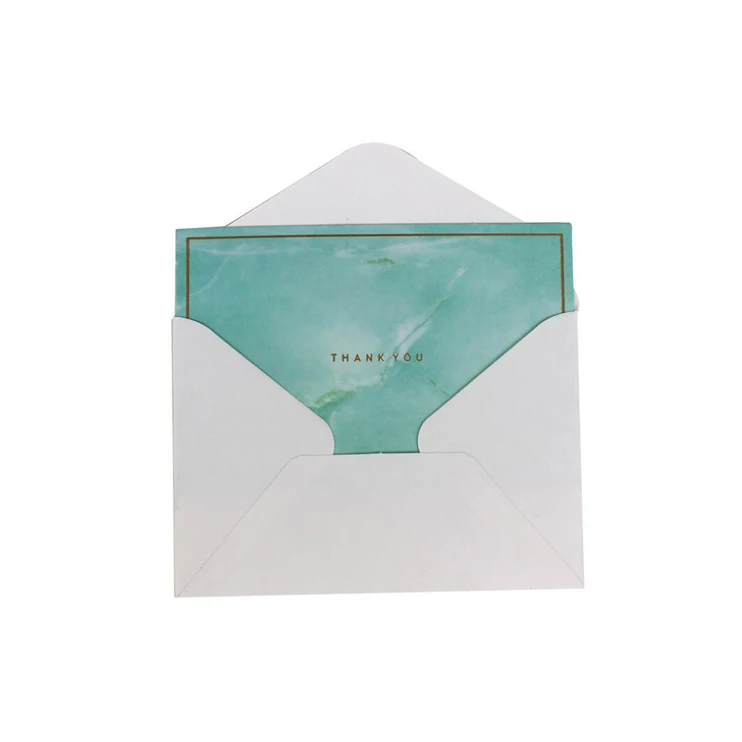 Wholesale custom marble pattern thank you card with envelope