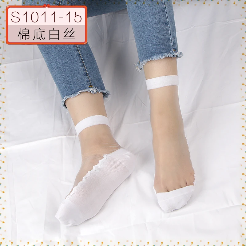 2024 Simple socks Made in China low MOQ new design women summer ankle lace socks sheer large size girl socks