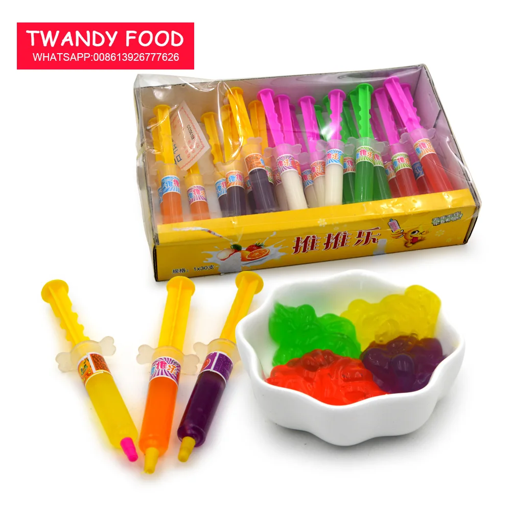 Четырехвкусный шприц в форме фруктового джема, жидкие конфеты