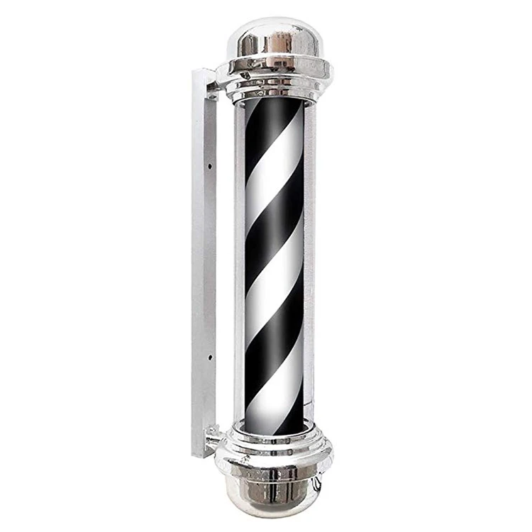 wholesale rotating salon barber pole black white for sale