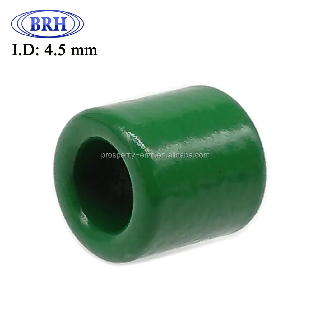 High frequency soft magnetic ferrite ring core with green coating