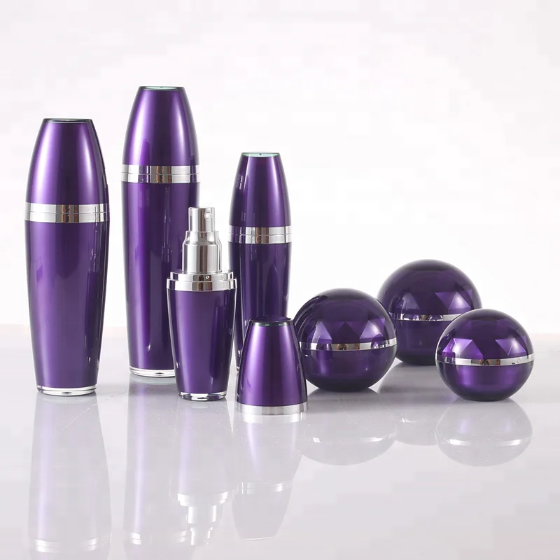 cosmetic  ball shape all black acrylic bottles 30ml 50ml 80ml 120ml  lotion plastic bottles cream jars