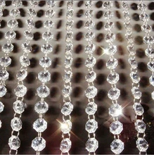 9Meters Garland Strand font b Hanging b font Crystal Glass Bead Curtain Diamond Chains Party Tree